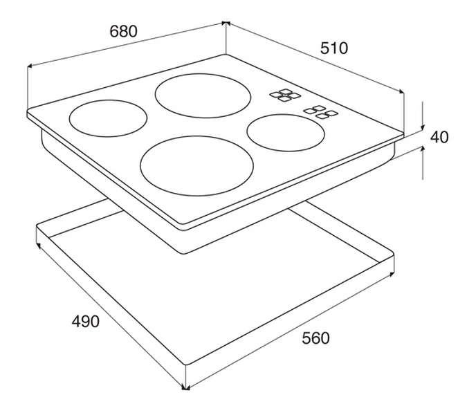 Gece7002 70cm Electric Ceramic Cooktop Bathroom La Duscha